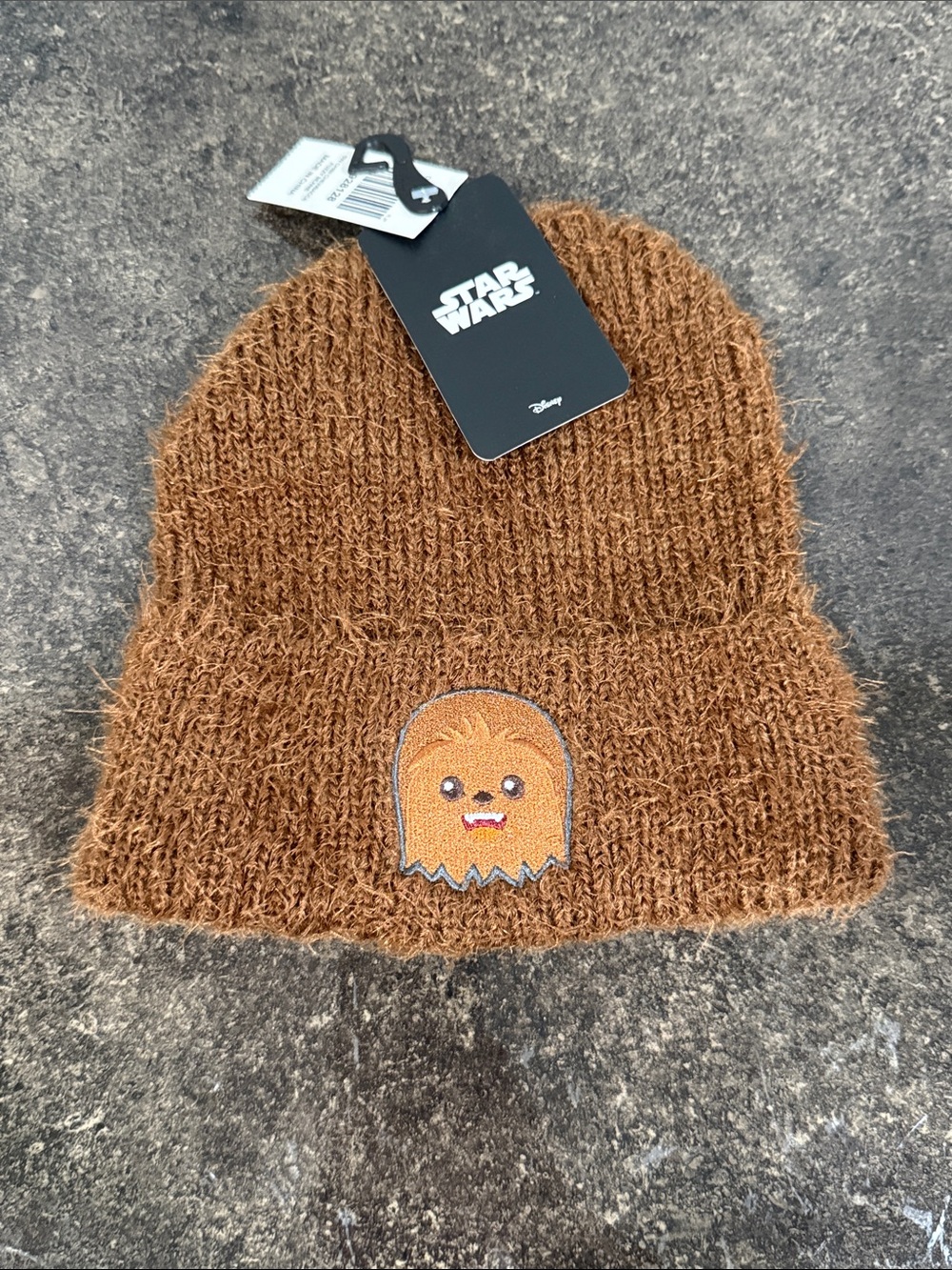 Disney Star Wars Brown Chewbacca Patch Knit Beanie NWT